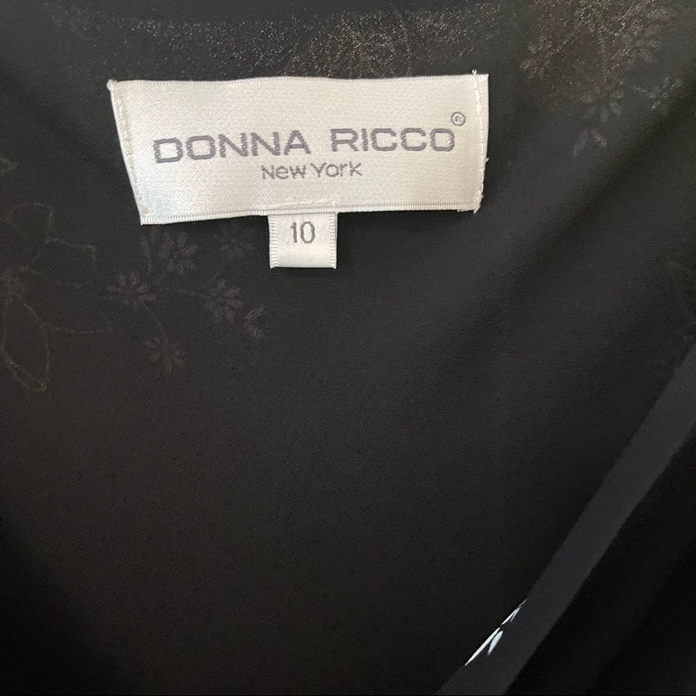 Donna Ricco Black & White Floral Print Summer Dress 10 - Picture 5 of 5